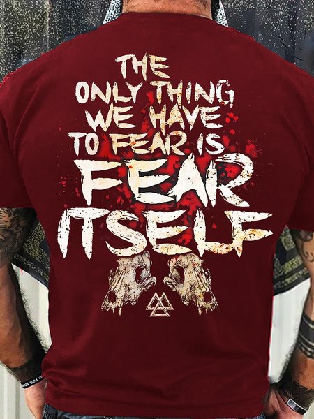 

Women’s Casual Cotton The Only Thing Fear Is Fear Itself T-Shirt, Red, T-shirts