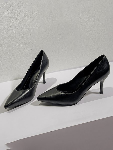 

Black Commuter Temperament Pointed Stiletto Shoes, Heels