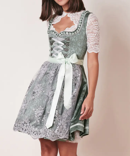 

Women Floral Square Neck Half Sleeve Comfy Vintage Midi Dress, Green, Dresses