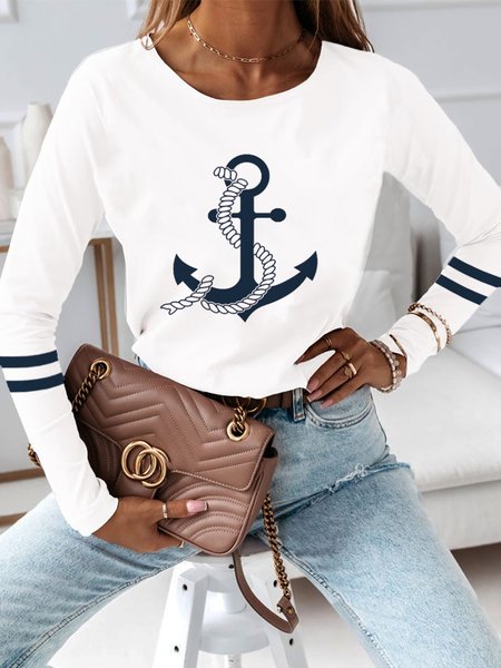 

Crew Neck Casual T-Shirt, White, T-Shirts