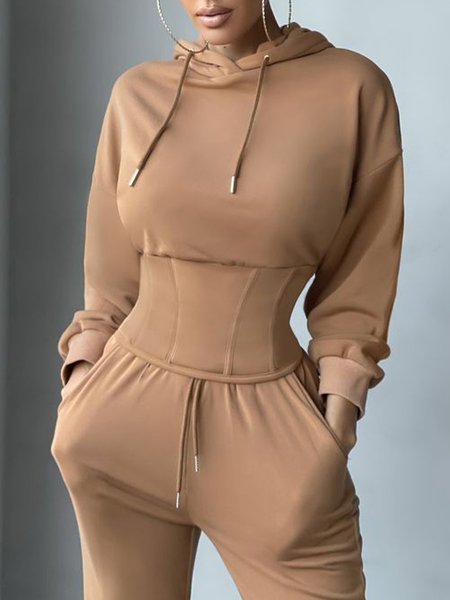 

Regular Fit Hoodie Casual Plain Hoodie, Khaki, Hoodies and Sweatshirts