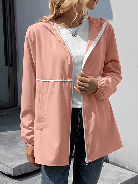 

Casual Shawl Collar water proof Jacket, Pink, Jackets