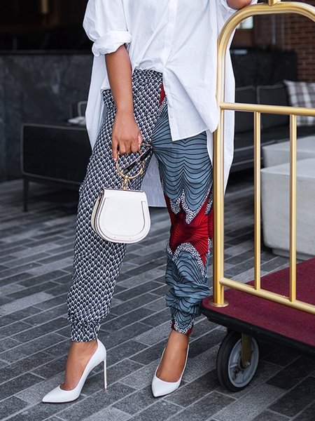 

Regular Fit Abstract Urban Fashion Pants, As picture, Pants