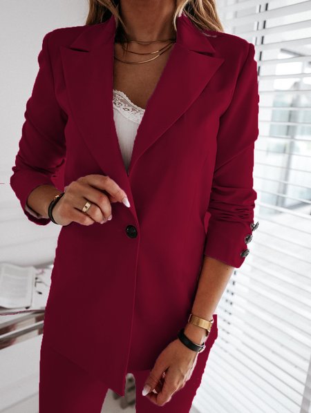 

Shawl Collar Regular Fit Casual Blazer, Wine red, Coats