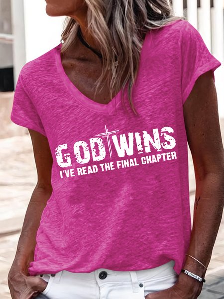 

Women's Faith Ladies Printed Crew Neck Casual T-Shirt, Rose red, T-shirts