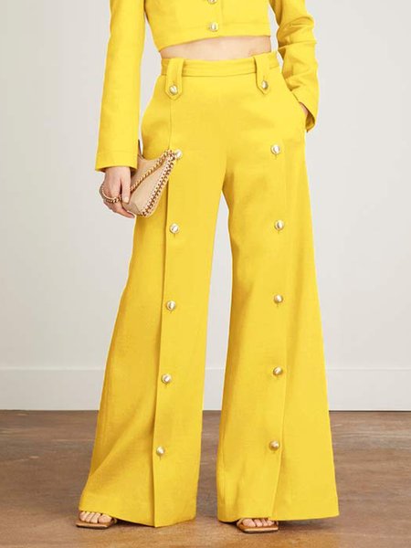 

Urban Plain Regular Fit Fashion Pants, Yellow, Pants