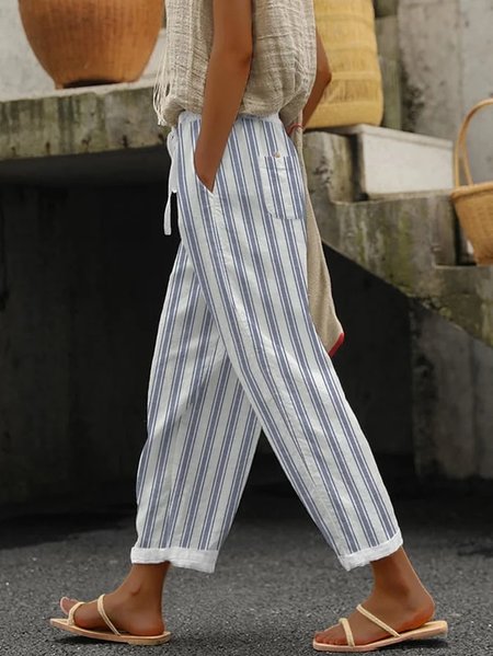 

Striped Loose Casual Pants, Stripe, Pants