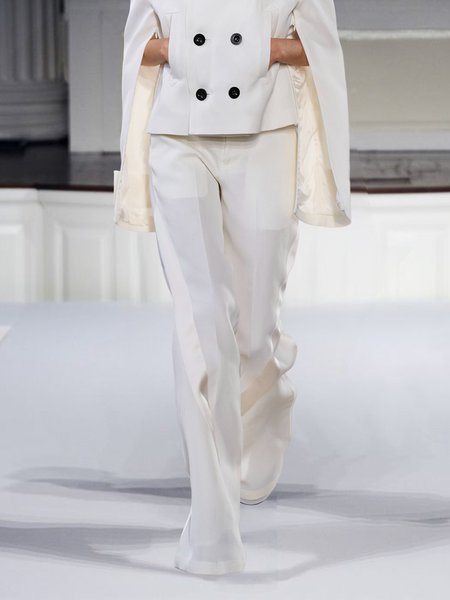 

Plain Urban Regular Fit Fashion Pants, White, Pants