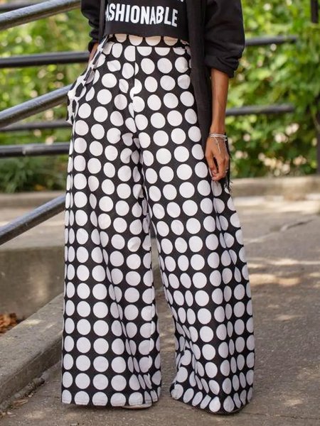 

Urban Polka Dots Regular Fit Fashion Pants, Black, Pants