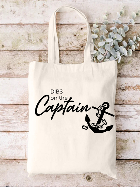 

Women's Dibs On The Captain Vector Casual Shopping Tote, White, Bags