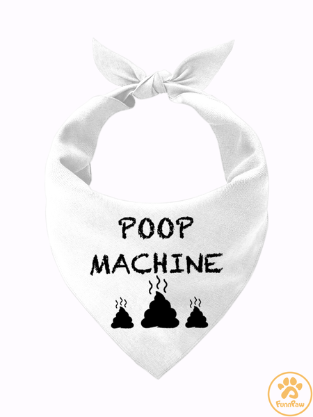 

Funny Poop Matching Dog Print Bib, White, Pet Bandanas
