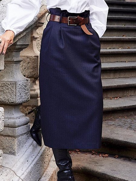 

Urban Striped Loose Skirt, Blue, Skirts
