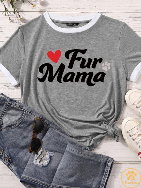 

Lilicloth X Funnpaw Women's Fur Mama Matching T-Shirt, Gray, T-shirts