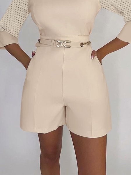 

Plain Urban Regular Fit Shorts, As picture, Shorts