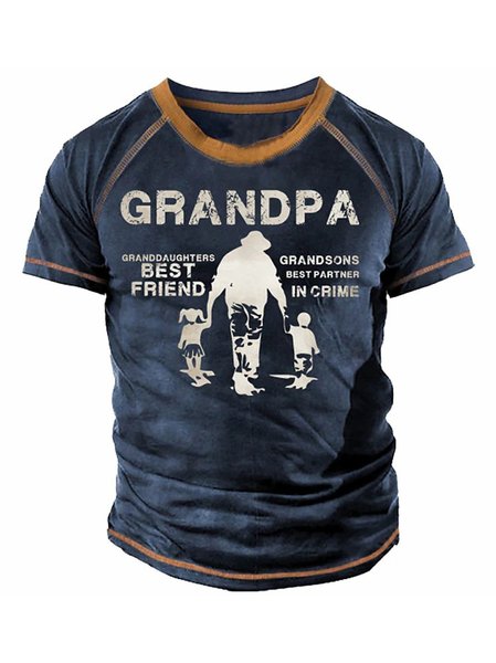 

Casual Men's Tee Graphic Funny T Shirts Letter Graphic Prints 3D Print Street Short Sleeve Clothing Vintage, Blue, T-Shirts