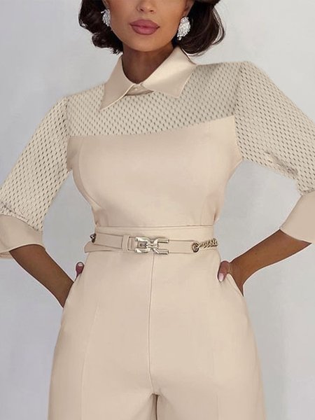 

Shirt Collar Plain Urban Regular Fit Blouse, As picture, Blouses and Shirts