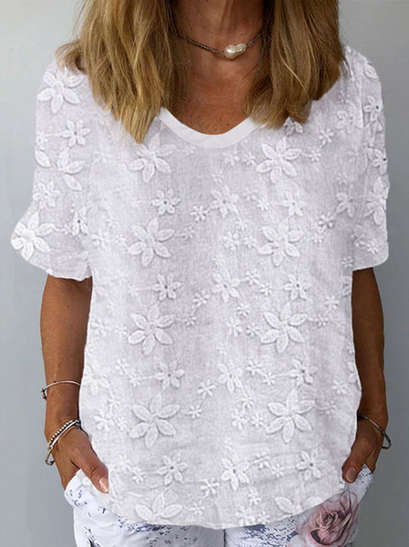 

Plain Linen V Neck Shirt, White, Shirts & Blouses