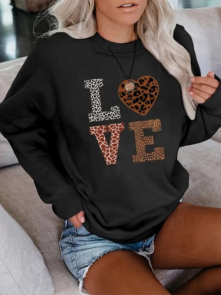 

Casual Loose Sweatshirt, Black, Sweatshirts & Hoodies