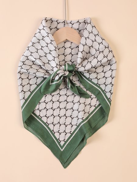 

Green Classic Presbyopia Graphic Square Scarf Silk Scarf Shawl, Women Scarves & Shawls