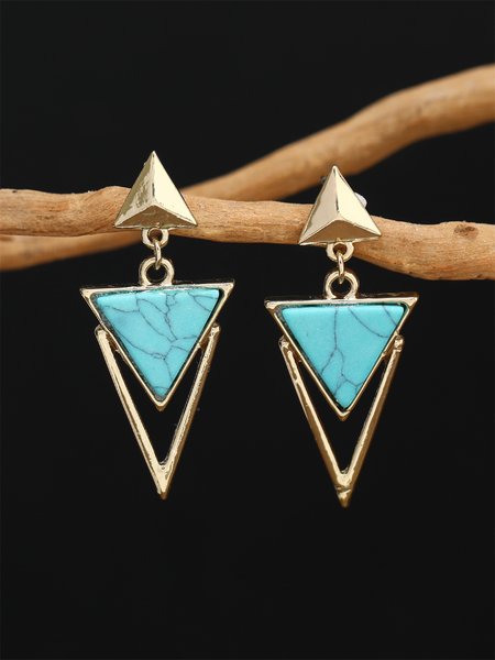

Triangle Turquoise Vintage Stud Earrings, As picture, Earrings