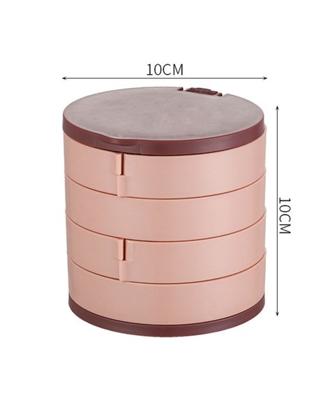 Rotating Multi-layer Jewelry Box, Pink, Home＆Garden