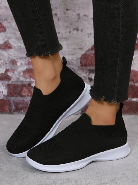 

Black Cushioning Shock Absorbing High Resilience Flyknit Sneakers, Sneakers