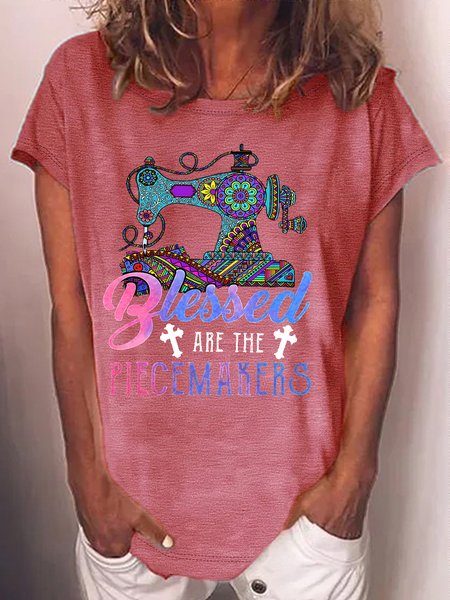 

Women's Quilting Lover Casual T-Shirt, Pink, T-shirts