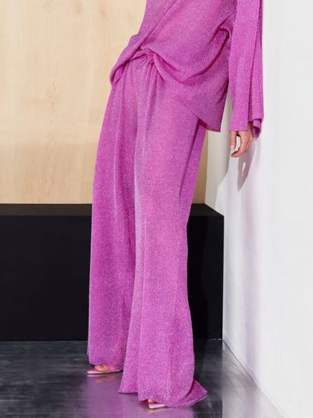 

Wide leg Loose Urban Fashion Pants, Pink, Pants