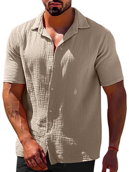 

Casual Loose Shirt, Khaki, Shirts ＆ Blouse