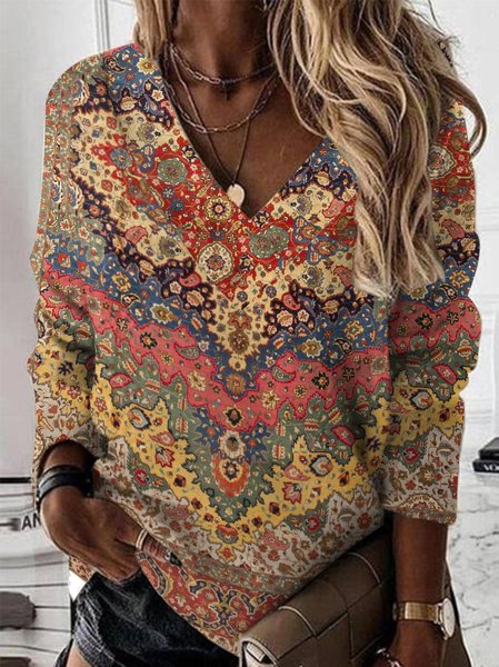 

Casual Loose Ethnic Knitted Sweatshirt, Brown, Sweatshirts & Hoodies