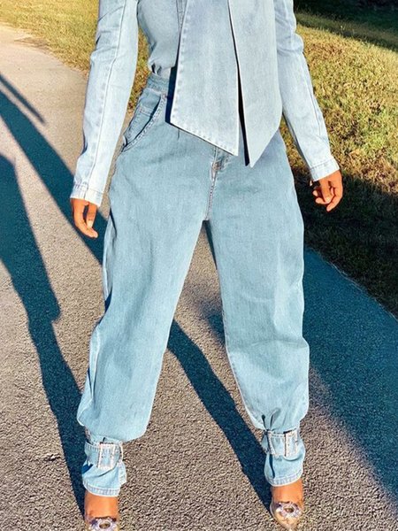 Plain Denim Regular Fit Urban Jeans, Blue, Jeans