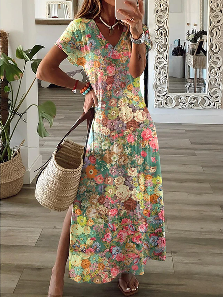 

Casual Loose Crew Neck Knitted Dress With No Belt, Yellow, Dresses