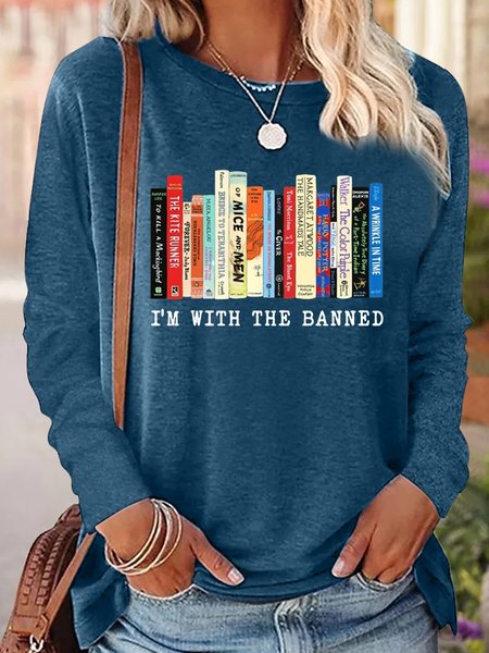 

I'm With The Banned Letters Casual Shirt, Blue, Long sleeves