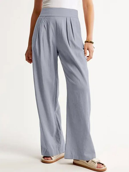 

Casual Elastic Band Loose Pants, Gray, Pants