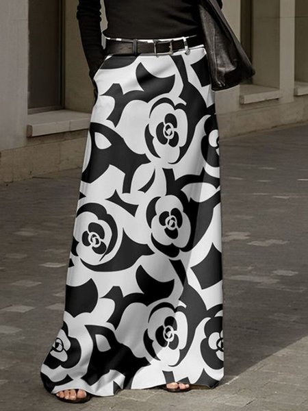 

Floral Print Urban Regular Fit Skirt, White, Skirts
