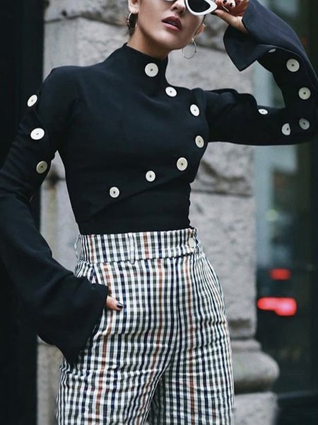 

Long sleeve Urban Daily Tight Shirt, Black, Blouses and Shirts