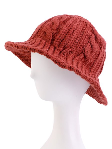 

Autumn and Winter Warm Simple Knitted Wool Hat, Rust, Women Hats