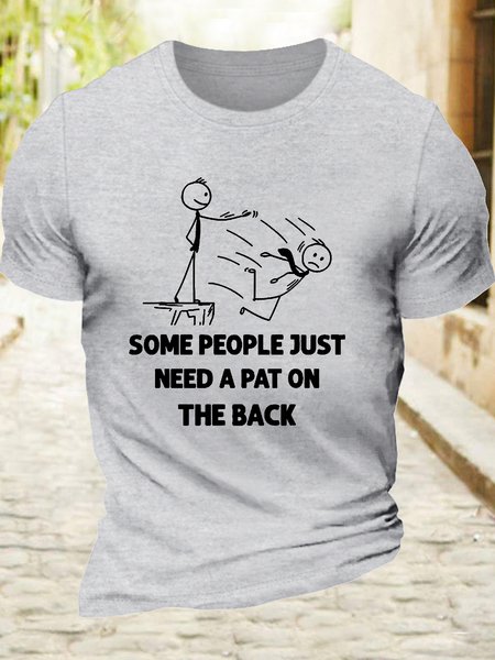 

Women's Casual Cotton Pat On The Back Some People Just Need aPat on the Back Funny T-Shirt, Light gray, T-shirts