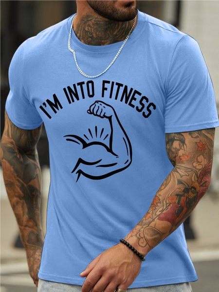 

Men's graphic humorous printed T-shirt, Light blue, T-shirts