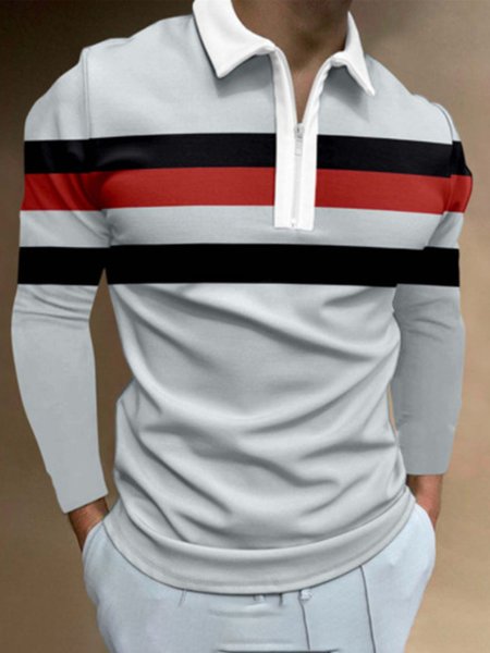 

Urban Shawl Collar Regular Sleeve Casual Polo, Color24, Polos