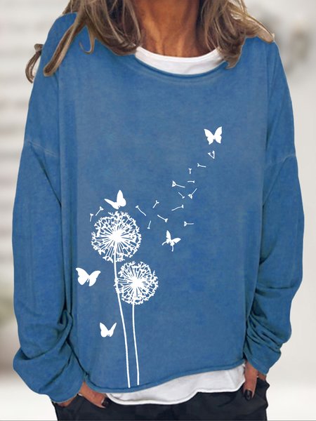 

Casual Loose Sweatshirt, Dark blue, Sweatshirts & Hoodies