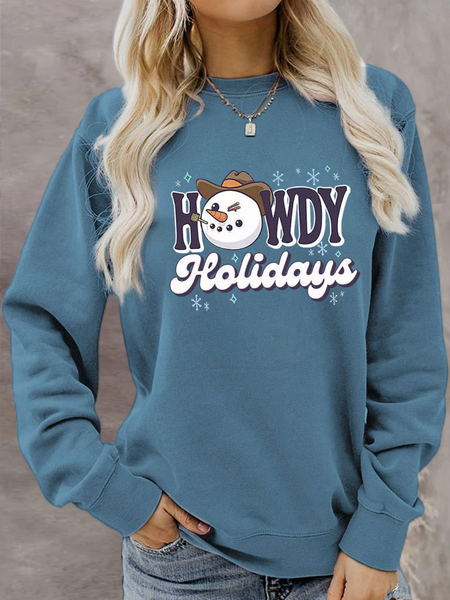 

Casual Crew Neck Text Letters Sweatshirt, Blue, Hoodies & Sweatshirts