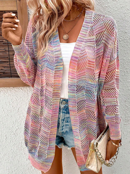 

Casual Loose Cardigan, Multicolor, Cardigans