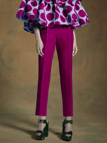 

Plain Regular Fit Urban Fashion Pants, Deep pink, Pants