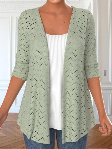 

Casual Plain Hollow Out Two-Piece Set, Green, Suit Set