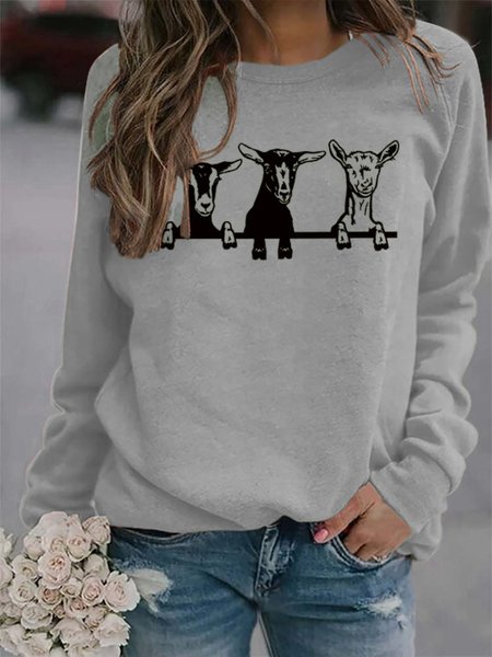 

Crew Neck Regular Sleeve Casual Sweatshirt, Gray, Sweatshirts & Hoodies