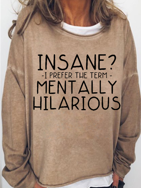 

Women's Casual Funny Letters Sweatshirt, Light brown, Hoodies&Sweatshirts