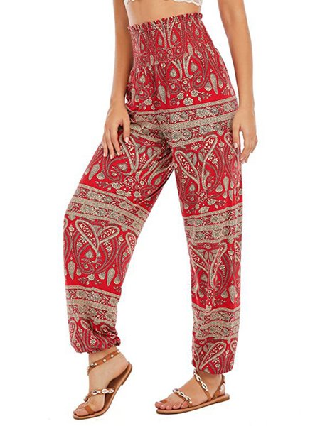 

Loose Printing Ethnic Boho Pants, Color6, Pants