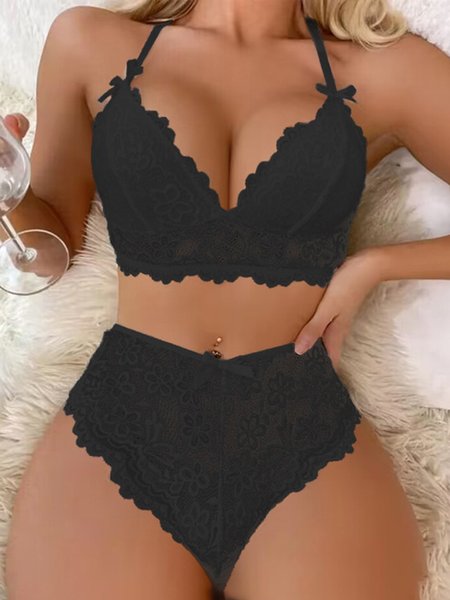 

Lace Lace Sexy Lingerie, Black, Trendy Bras
