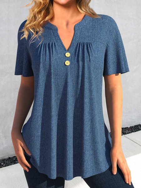 

Casual Knitted Denim Blue Loose Tunic Top, Shirts & Blouses